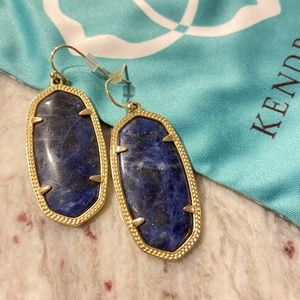 Kendra Scott Elle Gold Drop Earrings in Dark Blue